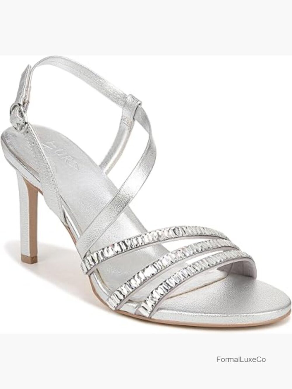 Strappy Slingback Heeled Sandals with Crystal Details - 7.5 M - Picture 1 of 1